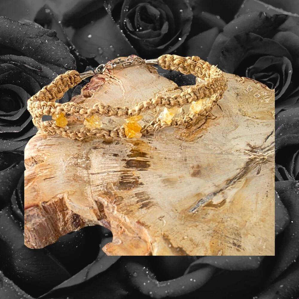 Citrine Crystal Anklet, Citrine Ankle Bracelet, Crystal Jewelry